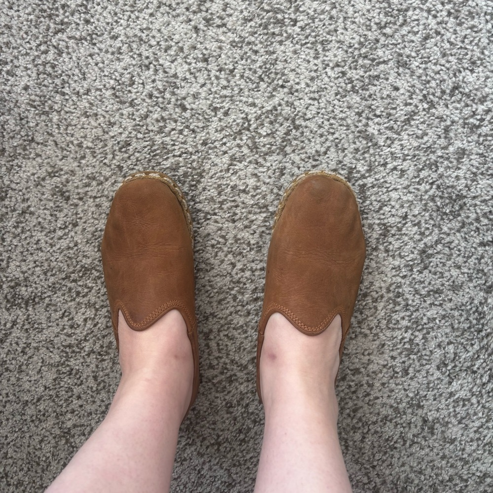 Sabah Brown Leather Slip-On Shoes Size 39 - Picture 7 of 9